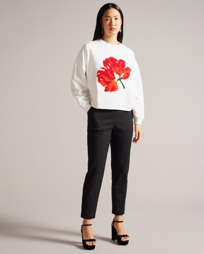 Hauts Ted Baker Placement Print Sweat Blanche Femme | CWI-57880478